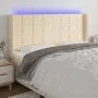 Kopfteil aus cremefarbenem Stoff mit LED 183x16x118/128 cm von vidaXL, Kopf- und Fußteile - Ref: Foro24-3124067, Preis: 136,5...