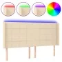 Kopfteil aus cremefarbenem Stoff mit LED 183x16x118/128 cm von vidaXL, Kopf- und Fußteile - Ref: Foro24-3124067, Preis: 136,5...