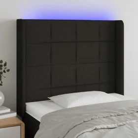 Cabecero con LED de tela negro 93x16x118/128 cm de vidaXL, Cabeceros y pies de cama - Ref: Foro24-3124032, Precio: 84,35 €, D...