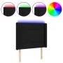 Black fabric headboard with LED 93x16x118/128 cm by vidaXL, Headboards and footboards - Ref: Foro24-3124032, Price: 84,35 €, ...