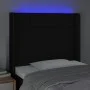 Black fabric headboard with LED 93x16x118/128 cm by vidaXL, Headboards and footboards - Ref: Foro24-3124032, Price: 84,35 €, ...