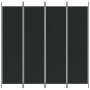 Biombo divisor de 4 paneles de tela negro 200x200 cm de vidaXL, Divisores de ambientes - Ref: Foro24-350185, Precio: 36,84 €,...