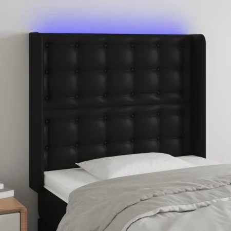 Kopfteil mit LED, schwarzem Kunstleder, 103 x 16 x 118/128 cm von vidaXL, Kopf- und Fußteile - Ref: Foro24-3124132, Preis: 71...