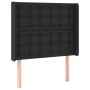 Cabecero con LED cuero sintético negro 103x16x118/128 cm de vidaXL, Cabeceros y pies de cama - Ref: Foro24-3124132, Precio: 6...