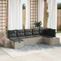 Conjunto de sofá de jardín 7 pcs Gris Claro ratán sintético en Sofás de exterior | Comprar online en Foru.es