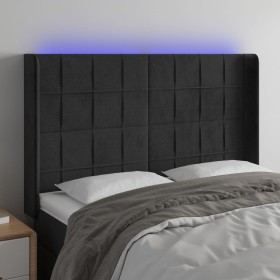 Cabecero con LED de terciopelo negro 147x16x118/128 cm de vidaXL, Cabeceros y pies de cama - Ref: Foro24-3124098, Precio: 109...