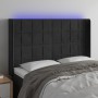 Cabecero con LED de terciopelo negro 147x16x118/128 cm de vidaXL, Cabeceros y pies de cama - Ref: Foro24-3124098, Precio: 109...