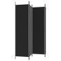 Biombo divisor de 4 paneles de tela negro 200x200 cm de vidaXL, Divisores de ambientes - Ref: Foro24-350185, Precio: 36,84 €,...