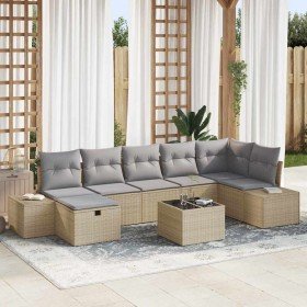 Conjunto de sofá de jardín 8 pcs Beige ratán sintético en Sofás de exterior | Comprar online en Foru.es