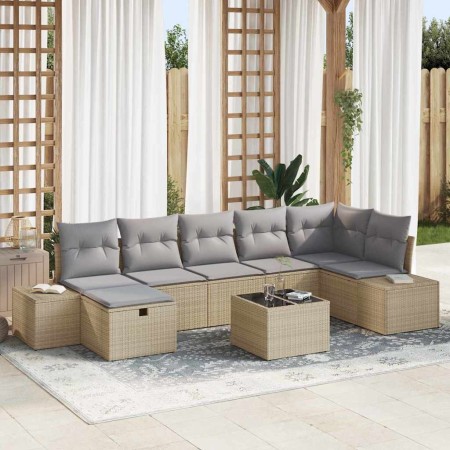 Conjunto de sofá de jardín 8 pcs Beige ratán sintético en Sofás de exterior | Comprar online en Foru.es