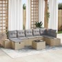 Conjunto de sofá de jardín 8 pcs Beige ratán sintético en Sofás de exterior | Comprar online en Foru.es