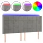Light gray velvet headboard with LED 183x16x118/128 cm by vidaXL, Headboards and footboards - Ref: Foro24-3124108, Price: 132...