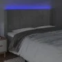 Light gray velvet headboard with LED 183x16x118/128 cm by vidaXL, Headboards and footboards - Ref: Foro24-3124108, Price: 132...
