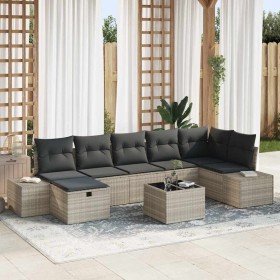 Conjunto de sofá de jardín 8 pcs Gris Claro ratán sintético en Sofás de exterior | Comprar online en Foru.es