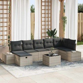 Conjunto de sofá de jardín 8 pcs Gris Claro ratán sintético en Sofás de exterior | Comprar online en Foru.es