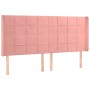 Cabecero con LED de terciopelo rosa 183x16x118/128 cm de vidaXL, Cabeceros y pies de cama - Ref: Foro24-3124113, Precio: 127,...