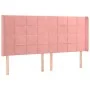 Rosa Samtkopfteil mit LED 183x16x118/128 cm von vidaXL, Kopf- und Fußteile - Ref: Foro24-3124113, Preis: 126,00 €, Rabatt: %