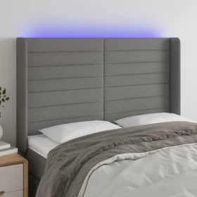 Dark gray fabric headboard with LED 147x16x118/128 cm by vidaXL, Headboards and footboards - Ref: Foro24-3124187, Price: 114,...