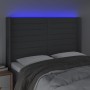 Cabecero con LED de tela gris oscuro 147x16x118/128 cm de vidaXL, Cabeceros y pies de cama - Ref: Foro24-3124187, Precio: 116...