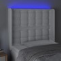 Cabecero con LED cuero sintético blanco 103x16x118/128 cm de vidaXL, Cabeceros y pies de cama - Ref: Foro24-3124133, Precio: ...
