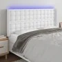Kopfteil mit LED, weißem Kunstleder, 203 x 16 x 118/128 cm von vidaXL, Kopf- und Fußteile - Ref: Foro24-3124157, Preis: 138,4...