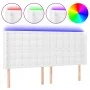 Kopfteil mit LED, weißem Kunstleder, 203 x 16 x 118/128 cm von vidaXL, Kopf- und Fußteile - Ref: Foro24-3124157, Preis: 138,4...