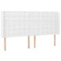 Kopfteil mit LED, weißem Kunstleder, 203 x 16 x 118/128 cm von vidaXL, Kopf- und Fußteile - Ref: Foro24-3124157, Preis: 138,4...
