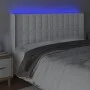 Kopfteil mit LED, weißem Kunstleder, 203 x 16 x 118/128 cm von vidaXL, Kopf- und Fußteile - Ref: Foro24-3124157, Preis: 138,4...