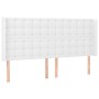 Cabecero con LED cuero sintético blanco 183x16x118/128 cm de vidaXL, Cabeceros y pies de cama - Ref: Foro24-3124151, Precio: ...