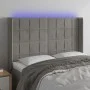 Light gray velvet headboard with LED 147x16x118/128 cm by vidaXL, Headboards and footboards - Ref: Foro24-3124096, Price: 133...