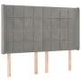 Light gray velvet headboard with LED 147x16x118/128 cm by vidaXL, Headboards and footboards - Ref: Foro24-3124096, Price: 133...