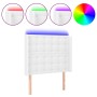 Cabecero con LED cuero sintético blanco 83x16x118/128 cm de vidaXL, Cabeceros y pies de cama - Ref: Foro24-3124121, Precio: 8...