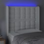 Cabecero con LED cuero sintético blanco 83x16x118/128 cm de vidaXL, Cabeceros y pies de cama - Ref: Foro24-3124121, Precio: 8...