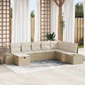 Conjunto de sofá de jardín 8 pcs Beige ratán sintético en Sofás de exterior | Comprar online en Foru.es