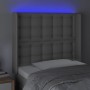 Cabecero con LED cuero sintético gris 93x16x118/128cm de vidaXL, Cabeceros y pies de cama - Ref: Foro24-3124130, Precio: 92,1...