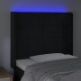 Cabecero con LED de terciopelo negro 93x16x118/128 cm de vidaXL, Cabeceros y pies de cama - Ref: Foro24-3124086, Precio: 88,6...