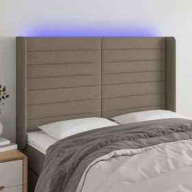 Kopfteil aus taupegrauem Stoff mit LED 147x16x118/128 cm von vidaXL, Kopf- und Fußteile - Ref: Foro24-3124190, Preis: 132,54 ...