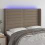 Cabecero con LED de tela gris taupe 147x16x118/128 cm de vidaXL, Cabeceros y pies de cama - Ref: Foro24-3124190, Precio: 137,...
