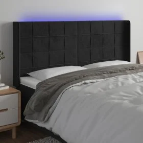 Kopfteil aus schwarzem Samt mit LED 183x16x118/128 cm von vidaXL, Kopf- und Fußteile - Ref: Foro24-3124110, Preis: 144,45 €, ...