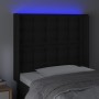 Cabecero con LED cuero sintético negro 83x16x118/128 cm de vidaXL, Cabeceros y pies de cama - Ref: Foro24-3124120, Precio: 75...