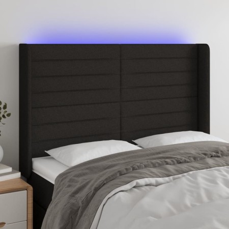 Cabecero con LED de tela negro 147x16x118/128 cm de vidaXL, Cabeceros y pies de cama - Ref: Foro24-3124188, Precio: 142,83 €,...