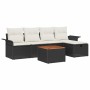 Conjunto de sofá de jardín 6 pcs Negro Poliratán en Sofás de exterior | Comprar online en Foru.es