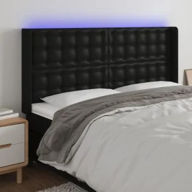 Kopfteil mit LED, schwarzem Kunstleder, 183 x 16 x 118/128 cm von vidaXL, Kopf- und Fußteile - Ref: Foro24-3124150, Preis: 11...