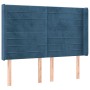 Cabecero con LED de terciopelo azul oscuro 147x16x118/128 cm de vidaXL, Cabeceros y pies de cama - Ref: Foro24-3124240, Preci...
