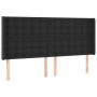 Cabecero con LED cuero sintético negro 183x16x118/128 cm de vidaXL, Cabeceros y pies de cama - Ref: Foro24-3124150, Precio: 1...