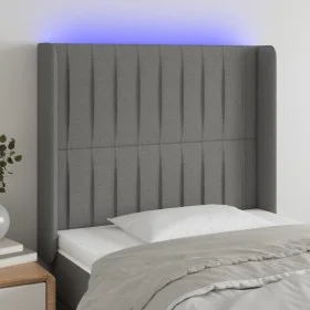 Dark gray fabric headboard with LED 93x16x118/128 cm by vidaXL, Headboards and footboards - Ref: Foro24-3124269, Price: 85,33...