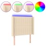Cabecero con LED de tela color crema 93x16x118/128 cm de vidaXL, Cabeceros y pies de cama - Ref: Foro24-3124273, Precio: 91,4...