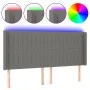 Dunkelgraues Stoffkopfteil mit LED 183x16x118/128 cm von vidaXL, Kopf- und Fußteile - Ref: Foro24-3124301, Preis: 133,69 €, R...