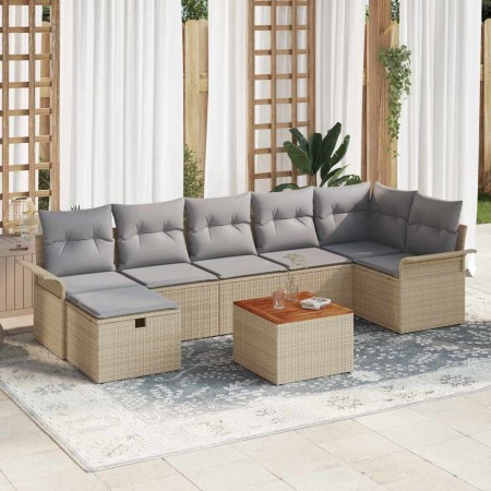 Conjunto de sofá de jardín 8 pcs Beige ratán sintético en Sofás de exterior | Comprar online en Foru.es