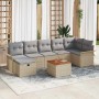 Conjunto de sofá de jardín 8 pcs Beige ratán sintético en Sofás de exterior | Comprar online en Foru.es